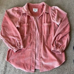 American Eagle Pink Corduroy Button Up